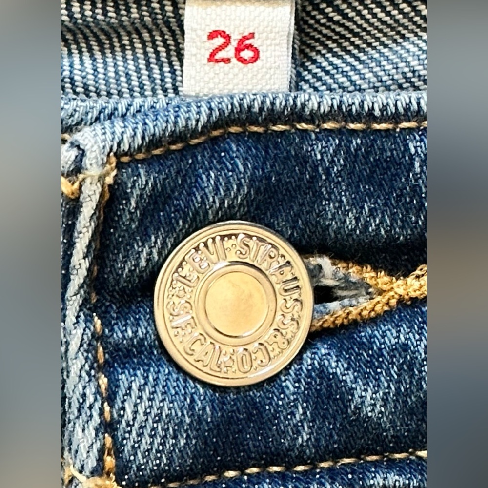 Levi's High Waist Patch Skinny Jeans. Size W26 L30 - Picture 11 of 12